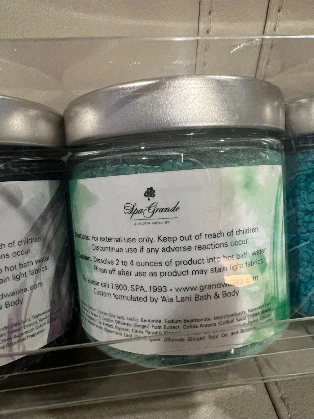 Spa grande bath products clouds waterfall streams rainforest ocean